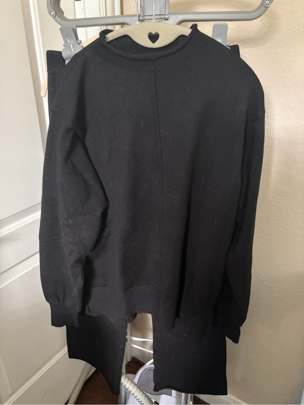 Black Women's Crewneck Sweater and Pantset